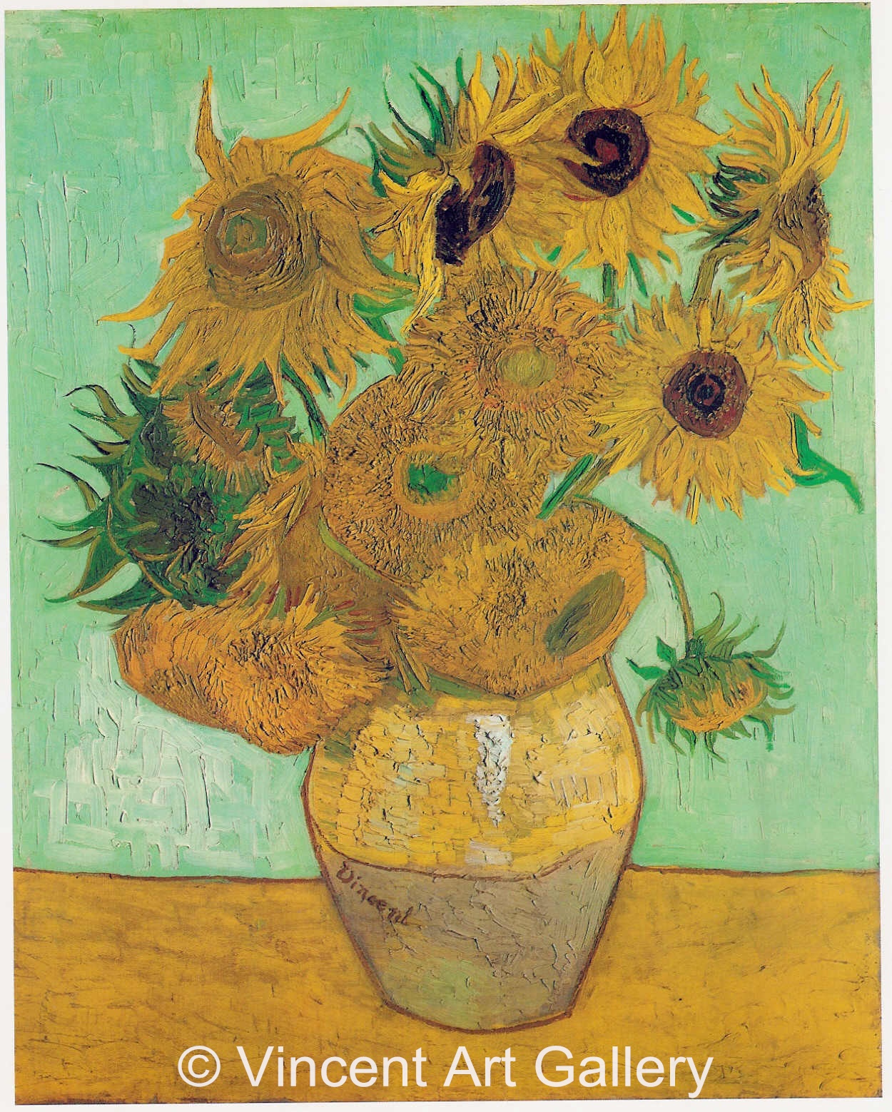 JH1561, Vase with Twelve Sunflowers